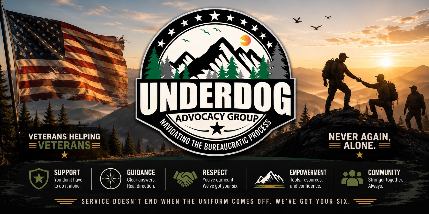 Underdog Advocacy Group — Veterans Helping Veterans. Never Again, Alone.
